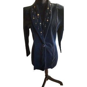 Vintage Cache Studded 2 Piece Jacket Jumpsuit Belted M
